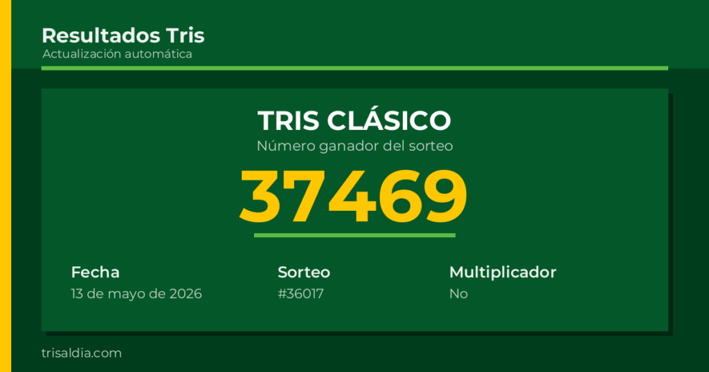 Resultado Tris Clásico del 13 de mayo de 2026 número ganador 37469
