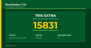 Resultado Tris Extra del 19 de mayo de 2026 número ganador 15831